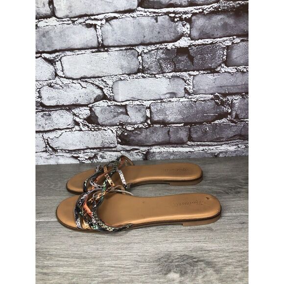 Madewell Tracie MultiColor Leather Snake Print Strappy Sandals Women Sz 9M US/40 - Picture 5 of 16